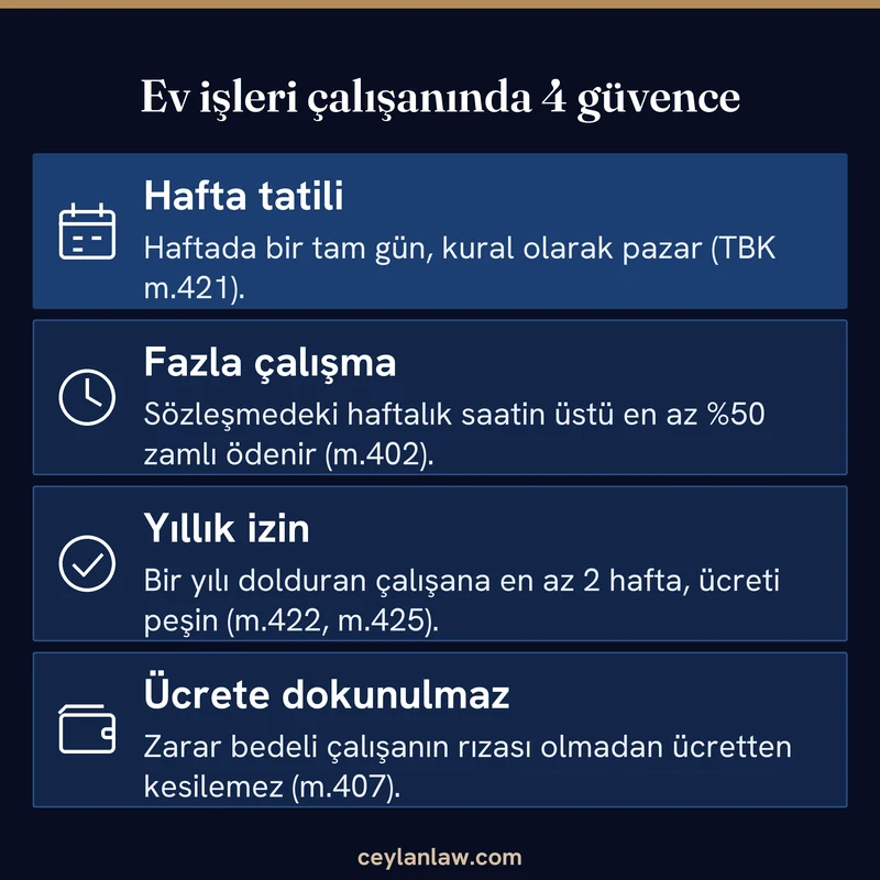 Ev işleri çalışanında 4 güvence